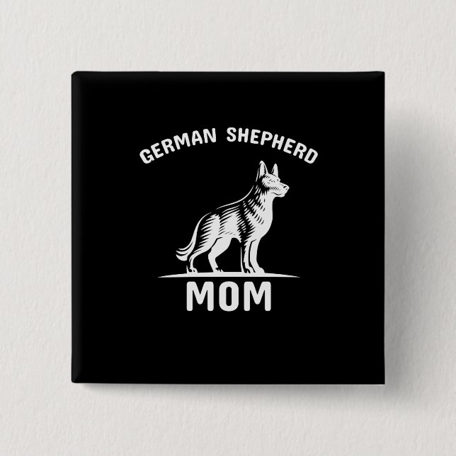 Beekeeper Art German Shepherd Mummy 15 Cm Square Badge (Front)