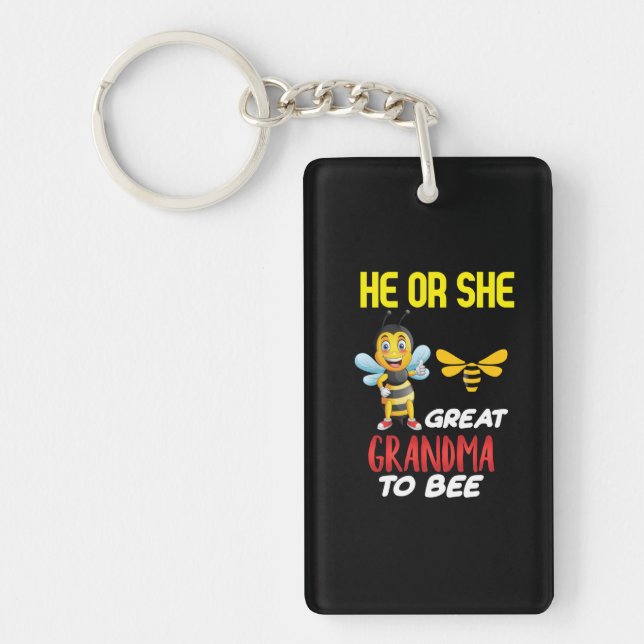 Beekeeper Art Great Grandma To Bee Key Ring (Front)