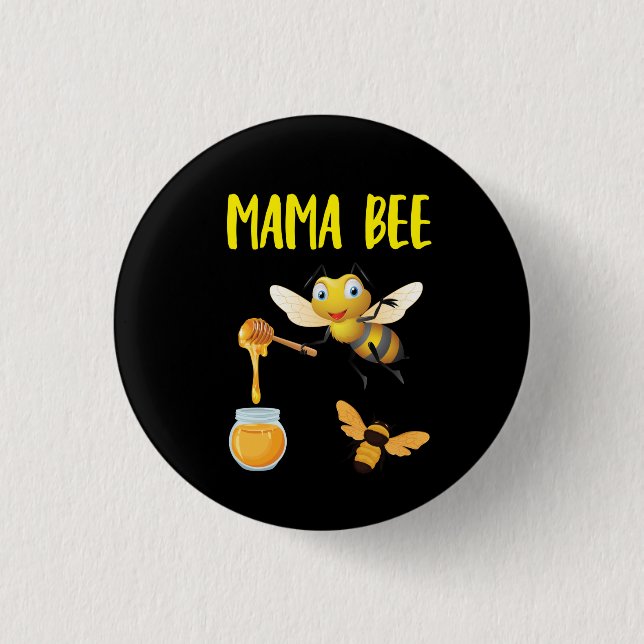 Beekeeper Art Mama Bee 3 Cm Round Badge (Front)