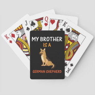 Beekeeper Art My Brother Is A German Shepherd Playing Cards