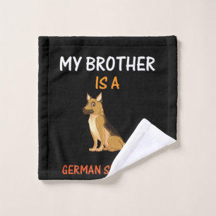 Beekeeper Art My Brother Is A German Shepherd Wash Cloth