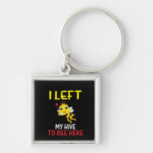 Beekeeper Art My Hive To Bee Here Key Ring
