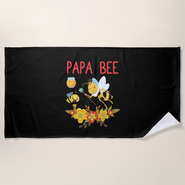 Beekeeper Art Papa Bee 2 Beach Towel (Front)