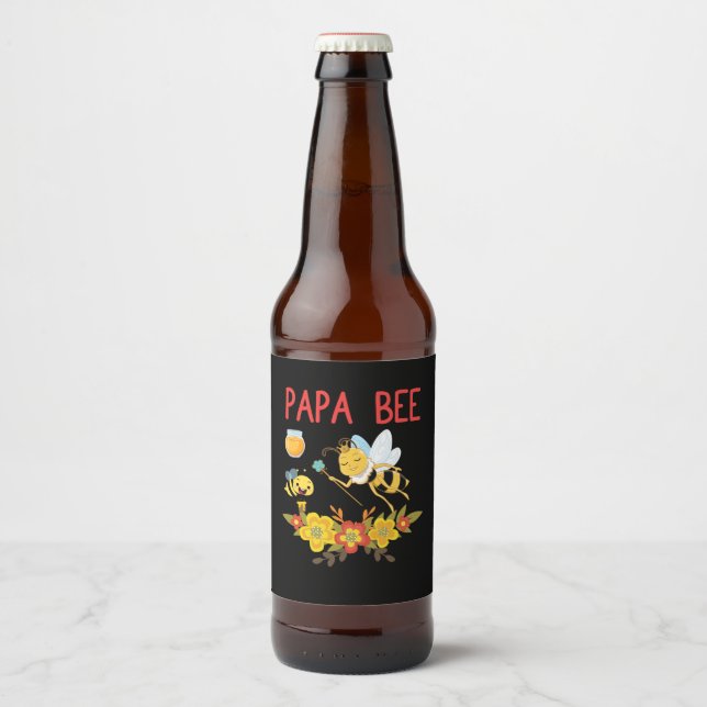 Beekeeper Art Papa Bee 2 Beer Bottle Label (Front)