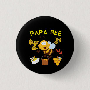 Beekeeper Art Papa Bee 3 Cm Round Badge