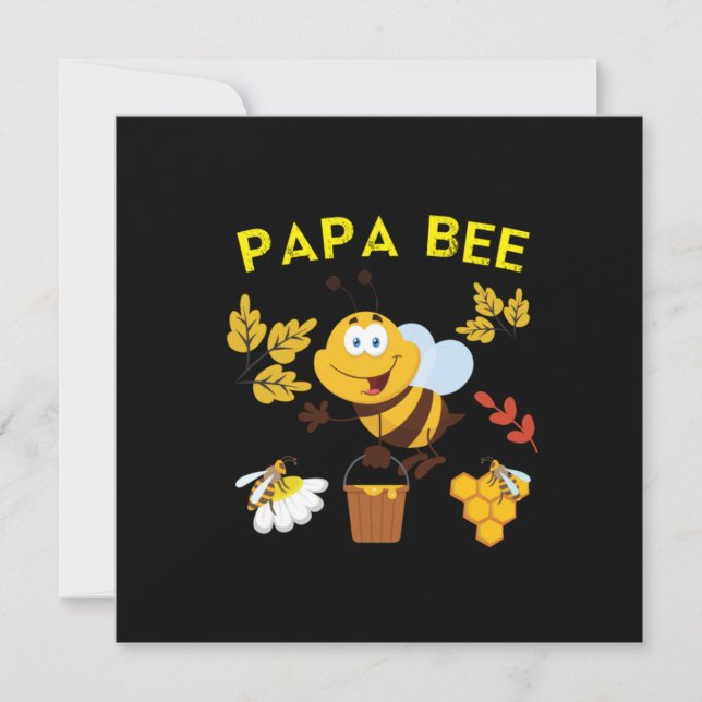 Beekeeper Art Papa Bee Holiday Card (Front)
