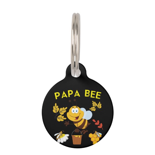 Beekeeper Art Papa Bee Pet Tag (Front)