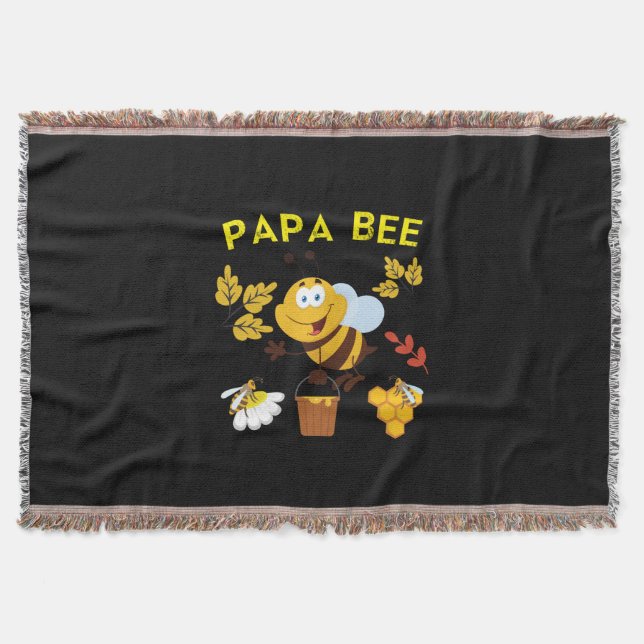 Beekeeper Art Papa Bee Throw Blanket (Front)