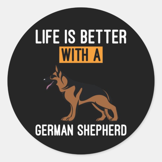 Beekeeper Art With A German Shepherd Classic Round Sticker (Front)
