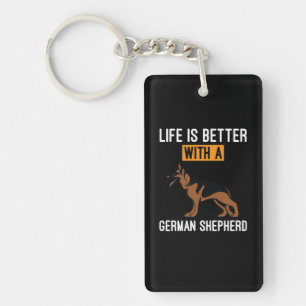 Beekeeper Art With A German Shepherd Key Ring