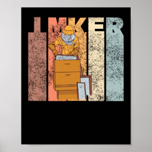 Beekeeper Bee Vintage Retro Save Bees Poster
