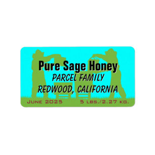 Beekeeper Blue Personalised Honey Label