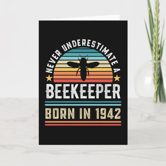 Beekeeper born 1943 80th Birthday Gift Beekeeping Card (Front)