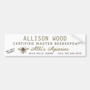 BEEKEEPER BUMPER STICKER with Honeybee