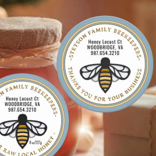 BEEKEEPER BUSINESS HONEYBEE LOGO THANK YOU CLASSIC ROUND STICKER