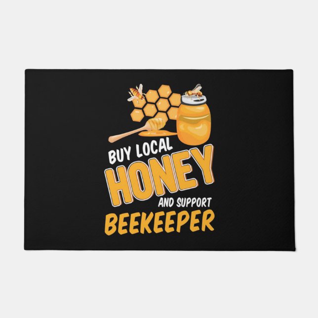 Beekeeper Buy Local Honey And Support Beekeeper Doormat (Front)