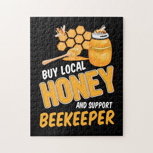 Beekeeper Buy Local Honey And Support Beekeeper Jigsaw Puzzle (Vertical)