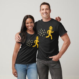 Beekeeper Chased By Bees Funny Honeybee Beekeeping T-Shirt