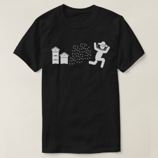 Beekeeper Chased by Bees Funny Running Beekeeper T-Shirt