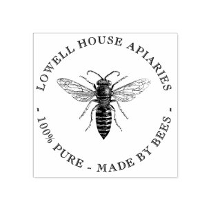 Beekeeper Custom Apiaries Elegant Queen Bee Stamp