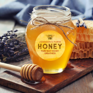 Beekeeper Editable Honey Jar Label Sticker
