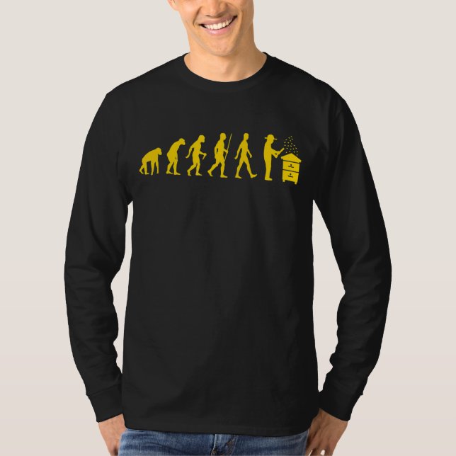 Beekeeper Evolution Beekeeper Honey Bee Beekeeping T-Shirt (Front)