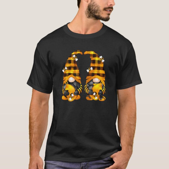 Beekeeper For Xmas Matching Couple Honey Bee Gnome T-Shirt (Front)