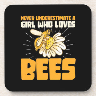Beekeeper Gift   A Girl Who Loves Bees Coaster
