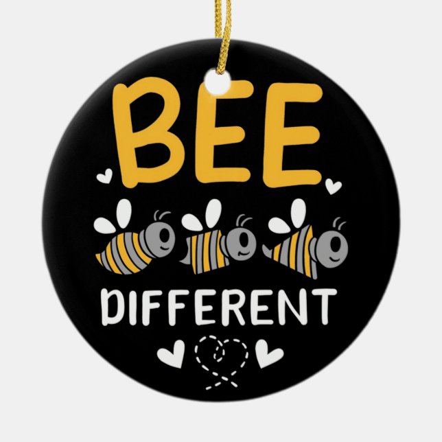 Beekeeper Gift | Bee Different Ceramic Tree Decoration (Front)