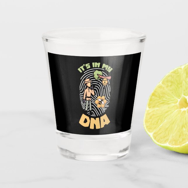 Beekeeper Gift | Bee Keeping It Is In My DNA Shot Glass (Front)