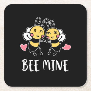 Beekeeper Gift Bee Mine Square Paper Coaster