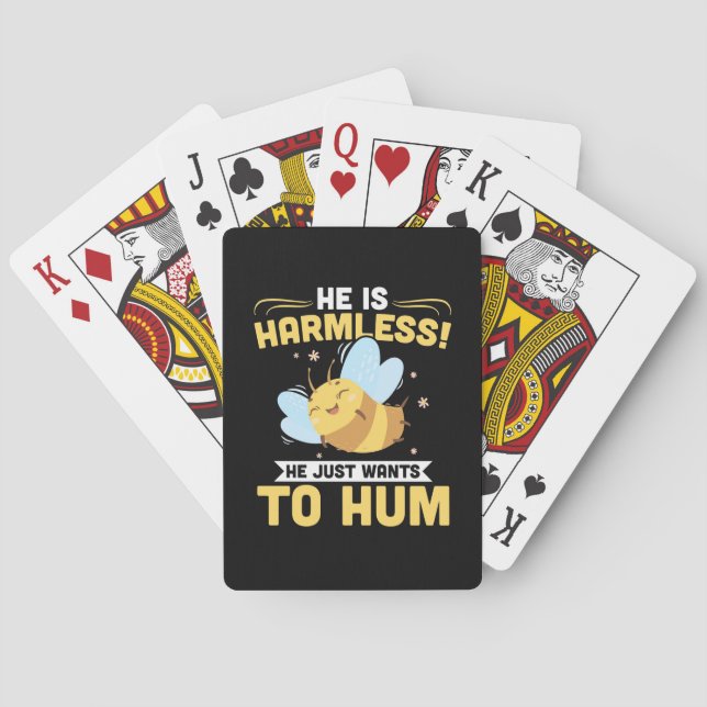 Beekeeper Gift | Beekeeper Just Wants To Hum Playing Cards (Back)