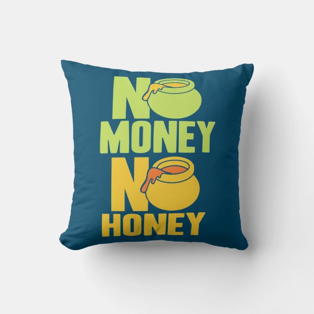 Beekeeper Gift | Beekeeper No Money No Honey Cushion (Front)