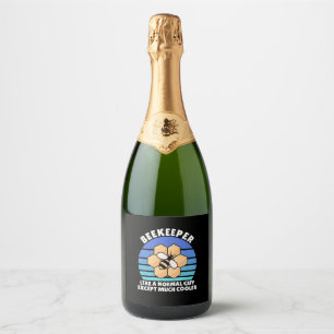 Beekeeper Gift Beekeeper Retro Vintage Sparkling Wine Label