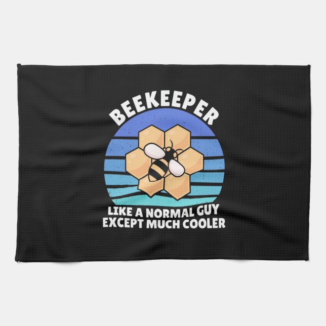 Beekeeper Gift | Beekeeper Retro Vintage Tea Towel (Horizontal)