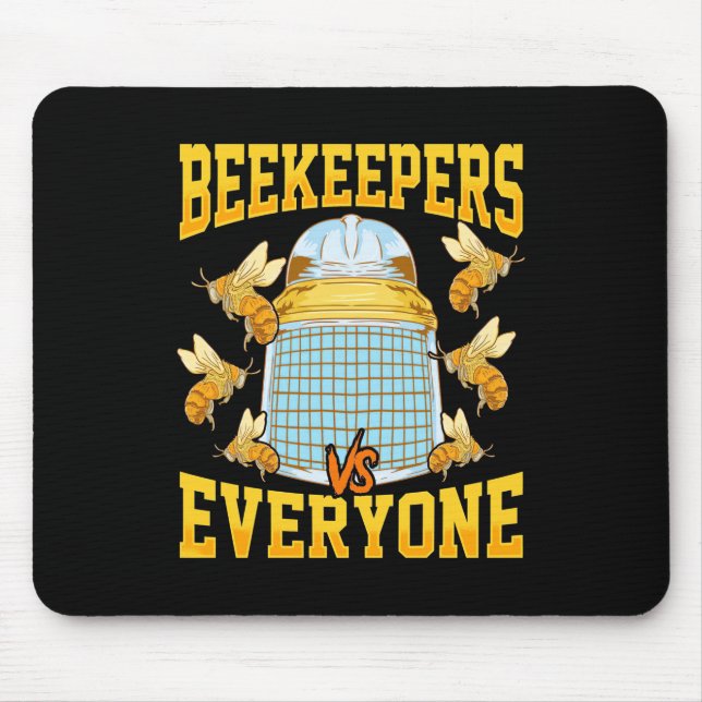 Beekeeper Gift | Beekeepers And Everyone Mouse Mat (Front)