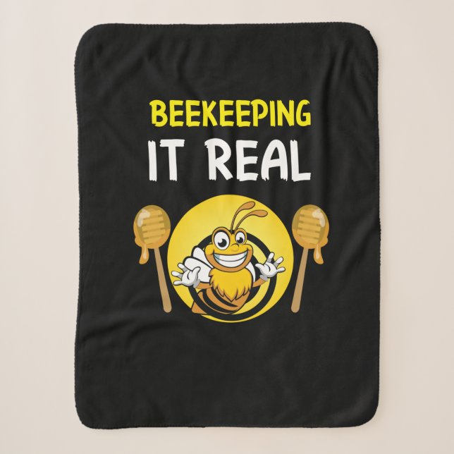 Beekeeper Gift | BeeKeeping It Real Sherpa Blanket (Front)