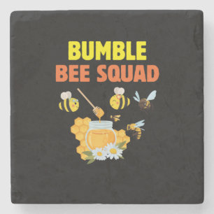 Beekeeper Gift Bumble Bee Squad Family Stone Coaster