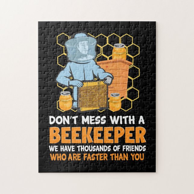 Beekeeper Gift | Do Not Mess With A Beekeeper Jigsaw Puzzle (Vertical)