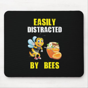 Beekeeper Gift   Easily Distracted By Bees Mouse Mat