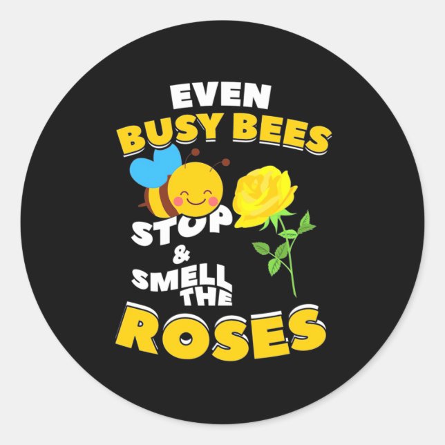 Beekeeper Gift | Even Busy Bees Classic Round Sticker (Front)