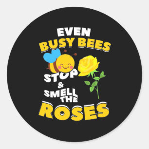 Beekeeper Gift Even Busy Bees Classic Round Sticker