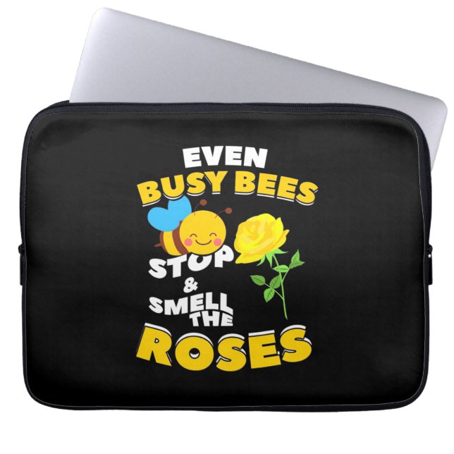 Beekeeper Gift | Even Busy Bees Laptop Sleeve (Front)