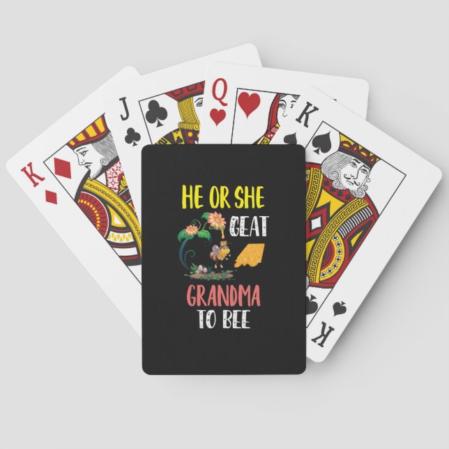 Beekeeper Gift | Grandma To Bee Playing Cards (Back)