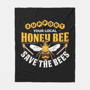 Beekeeper Gift Honey Bee Save The Bees Fleece Blanket