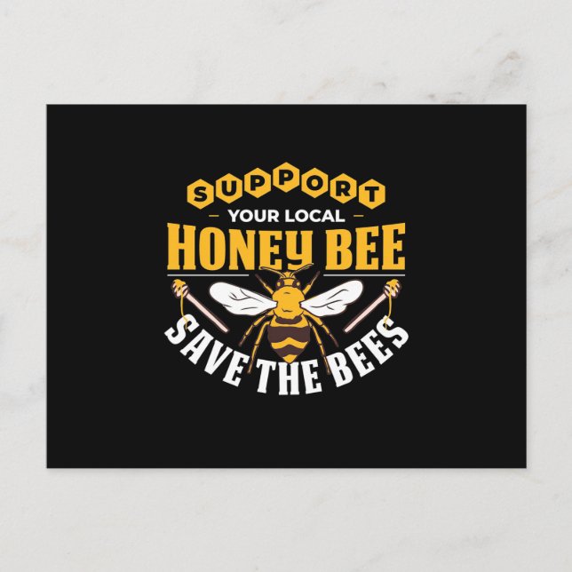 Beekeeper Gift | Honey Bee Save The Bees Postcard (Front)