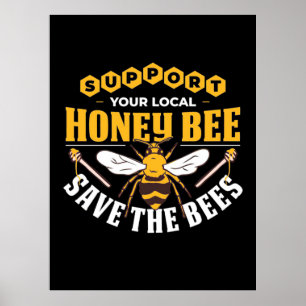 Beekeeper Gift Honey Bee Save The Bees Poster