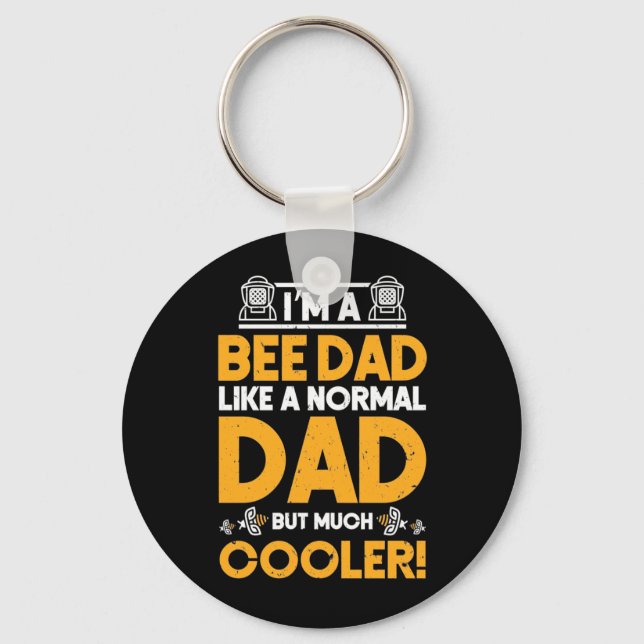 Beekeeper Gift | I Am A Bee Dad Key Ring (Front)