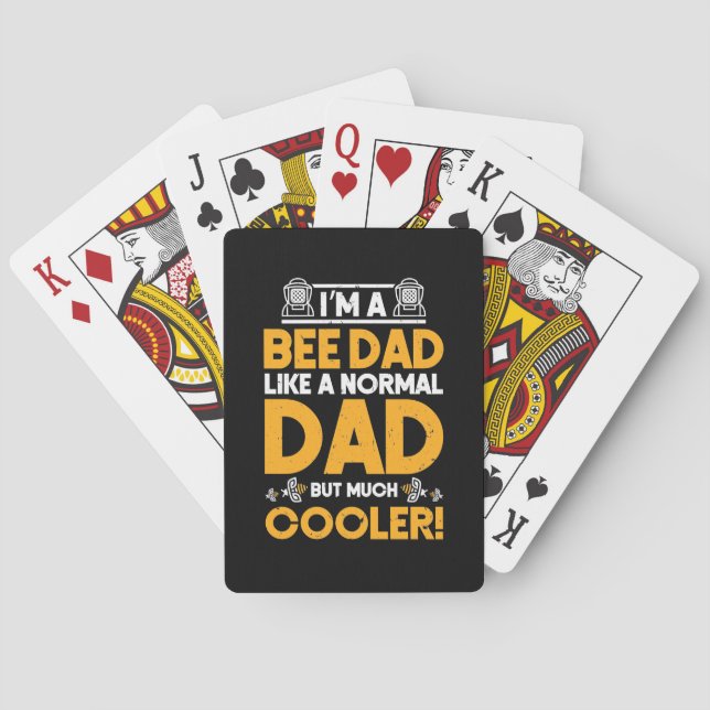 Beekeeper Gift | I am A Bee Dad Playing Cards (Back)