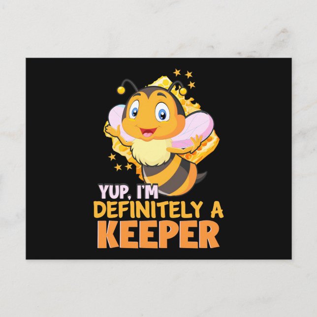 Beekeeper Gift | I Am Definitely A Bee Keeper Postcard (Front)